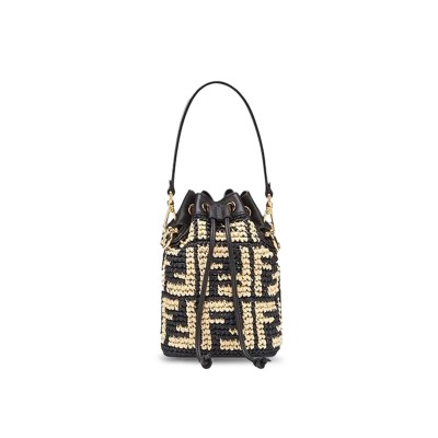 FENDI MINI MON TRESOR LOGO BUCKET BAG ANEMONE 8BS010AD6JF0VQJ (18*12*10cm)